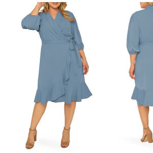 Standards & Practices Slate Wrap Dress Size xl NWT